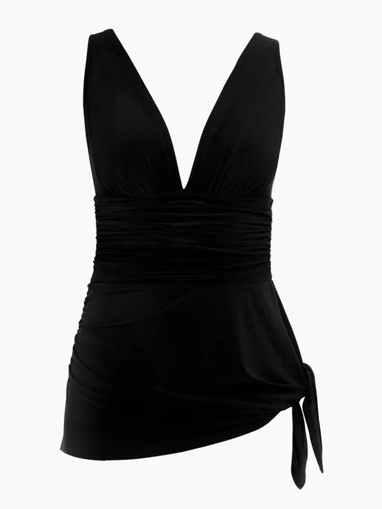 NWT 22W Magicsuit Celine Black V-Neck Slimming Swimsuit with Skirt (ABBA) - Picture 4 of 16